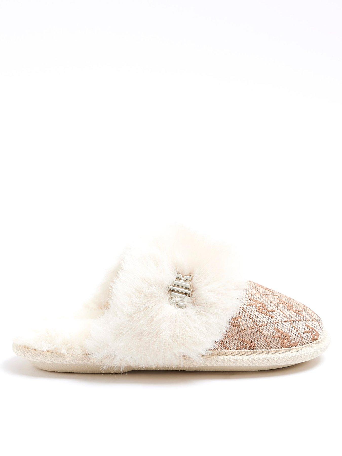 River island fluffy store slippers