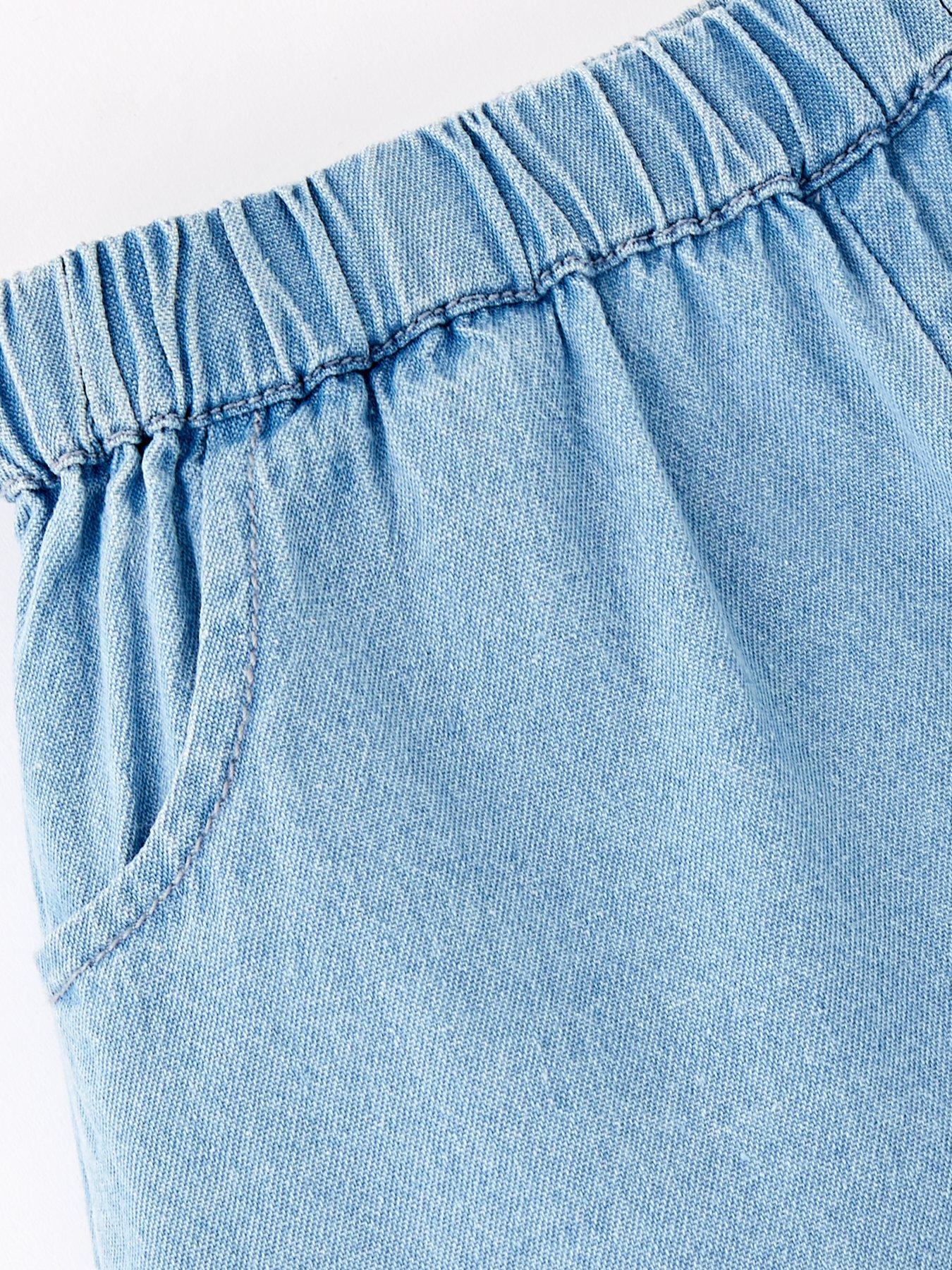 Mini V by Very Girls Embroidered Denim Shorts - Blue | Very.co.uk