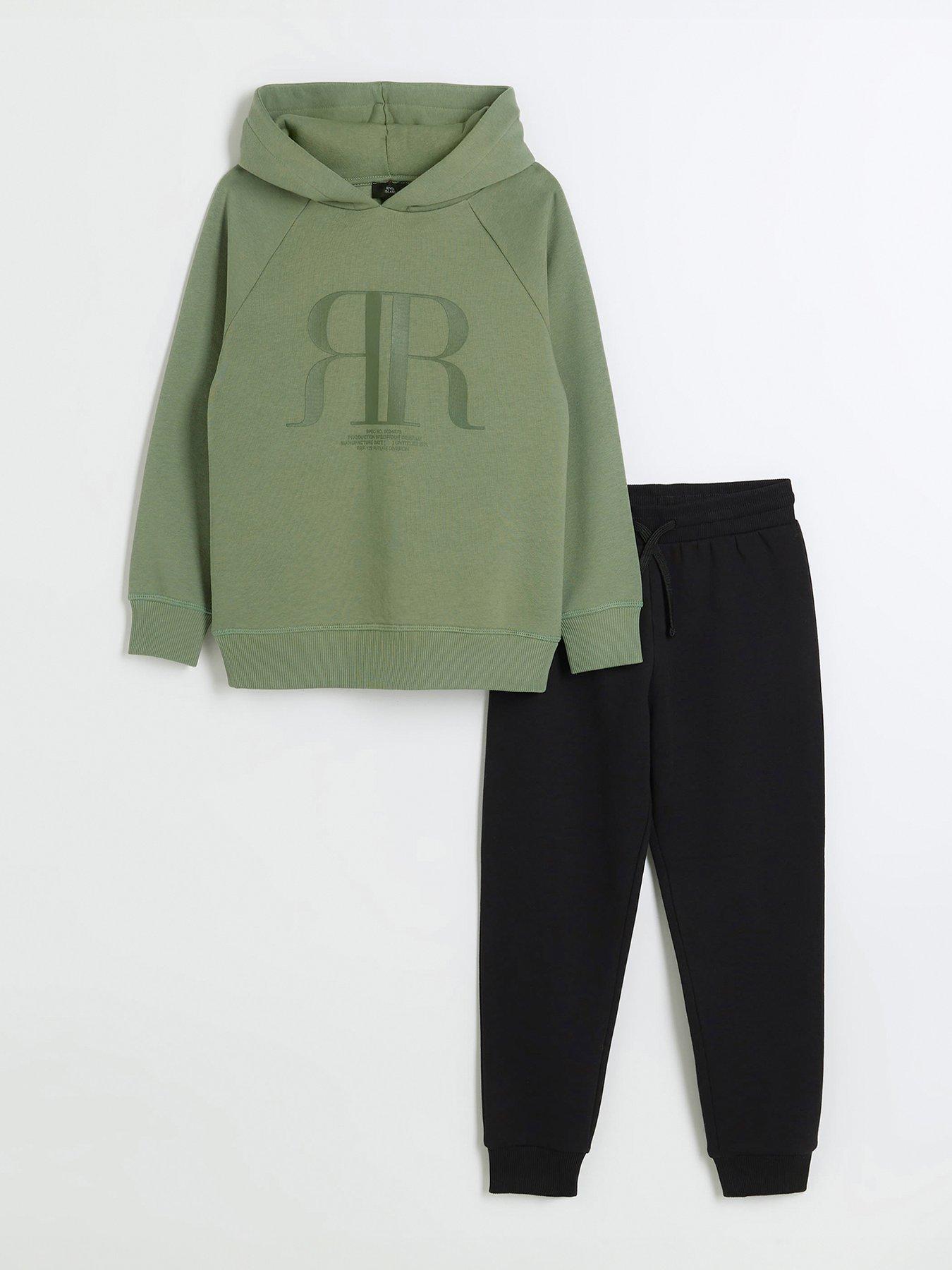 River Island herringbone sweatpants and t-shirt set