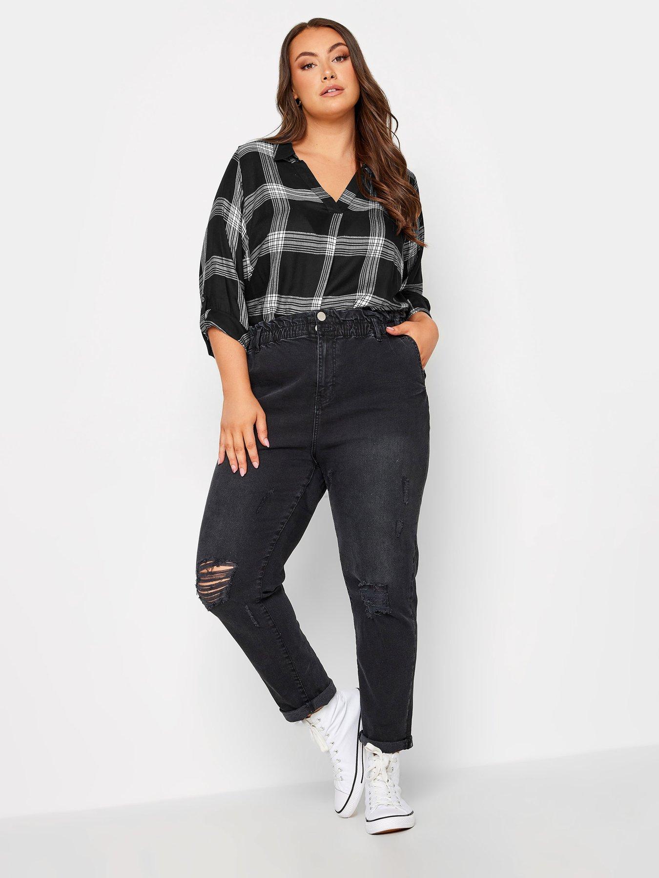 Image 3 of 4 of Yours Viscose Overhead Check Shirt Mono Check
