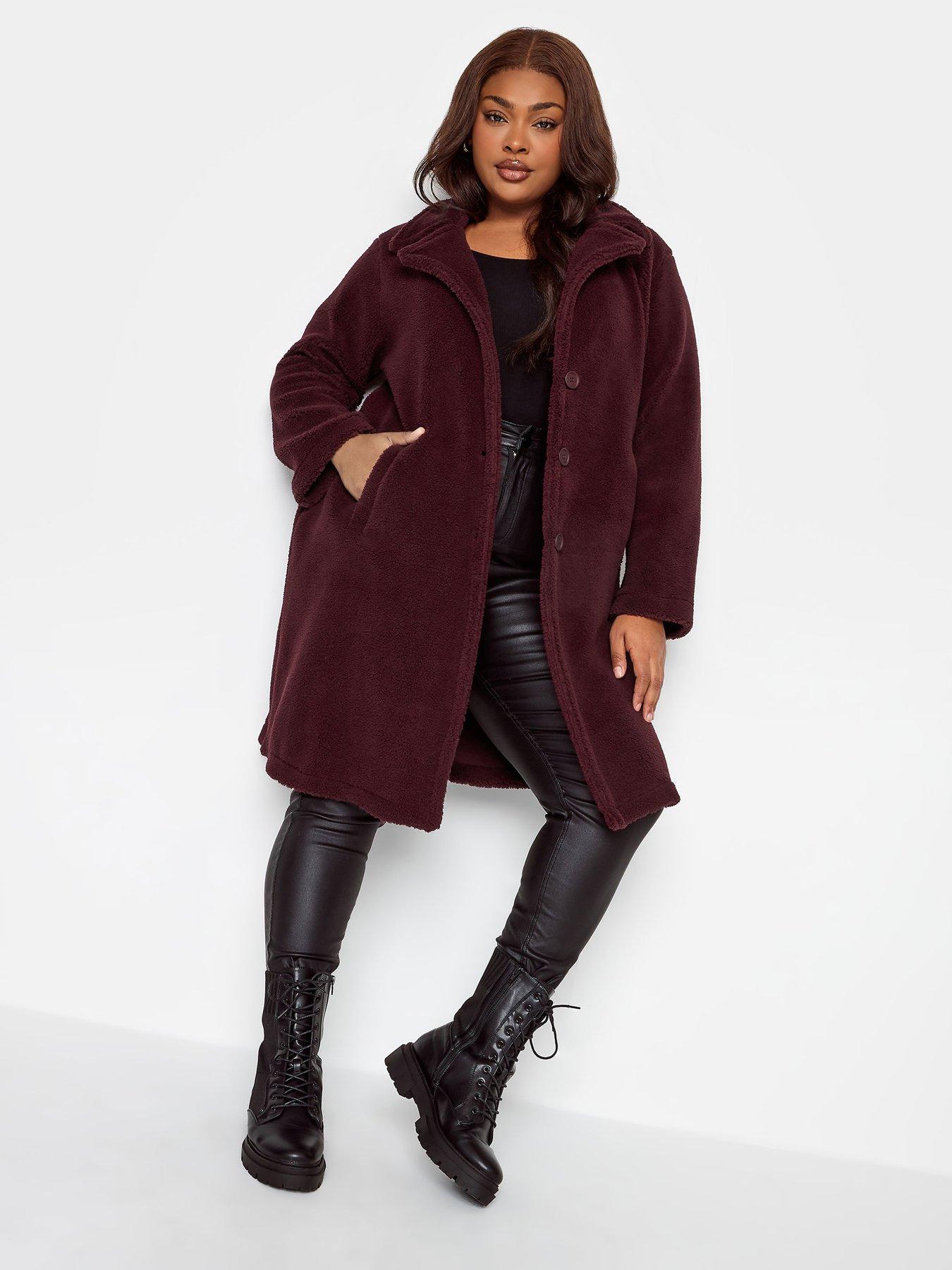 Burgundy hotsell teddy coat