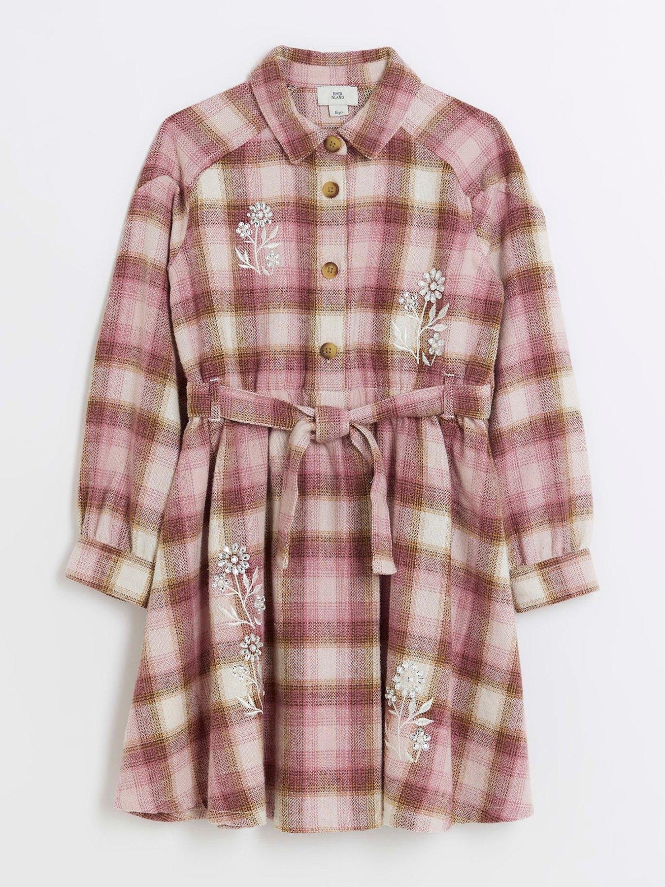 river-island-girls-check-belted-shirt-dress-pink
