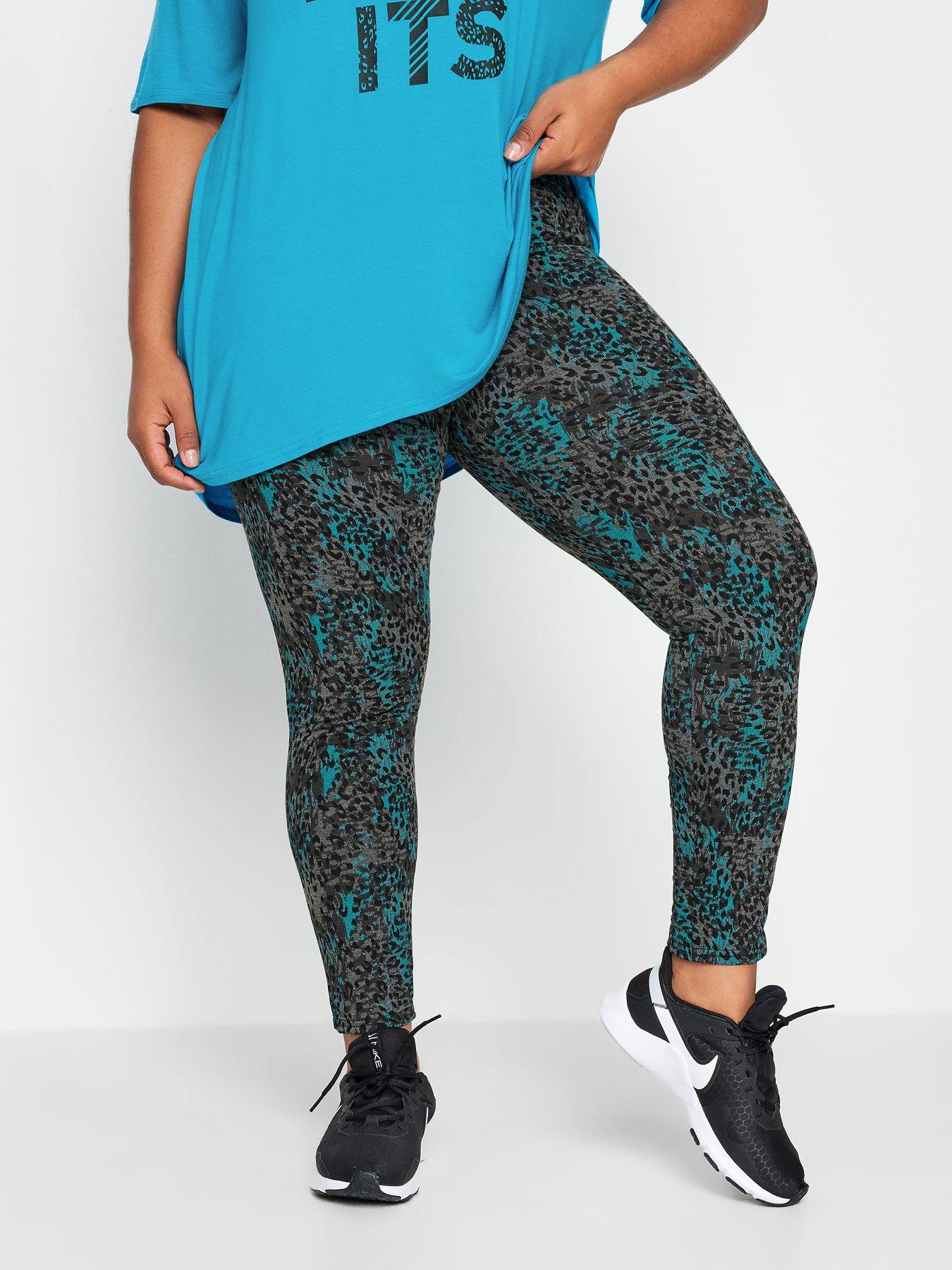 Women's Capri Green Leopard Print Leggings, Legging in Gabby