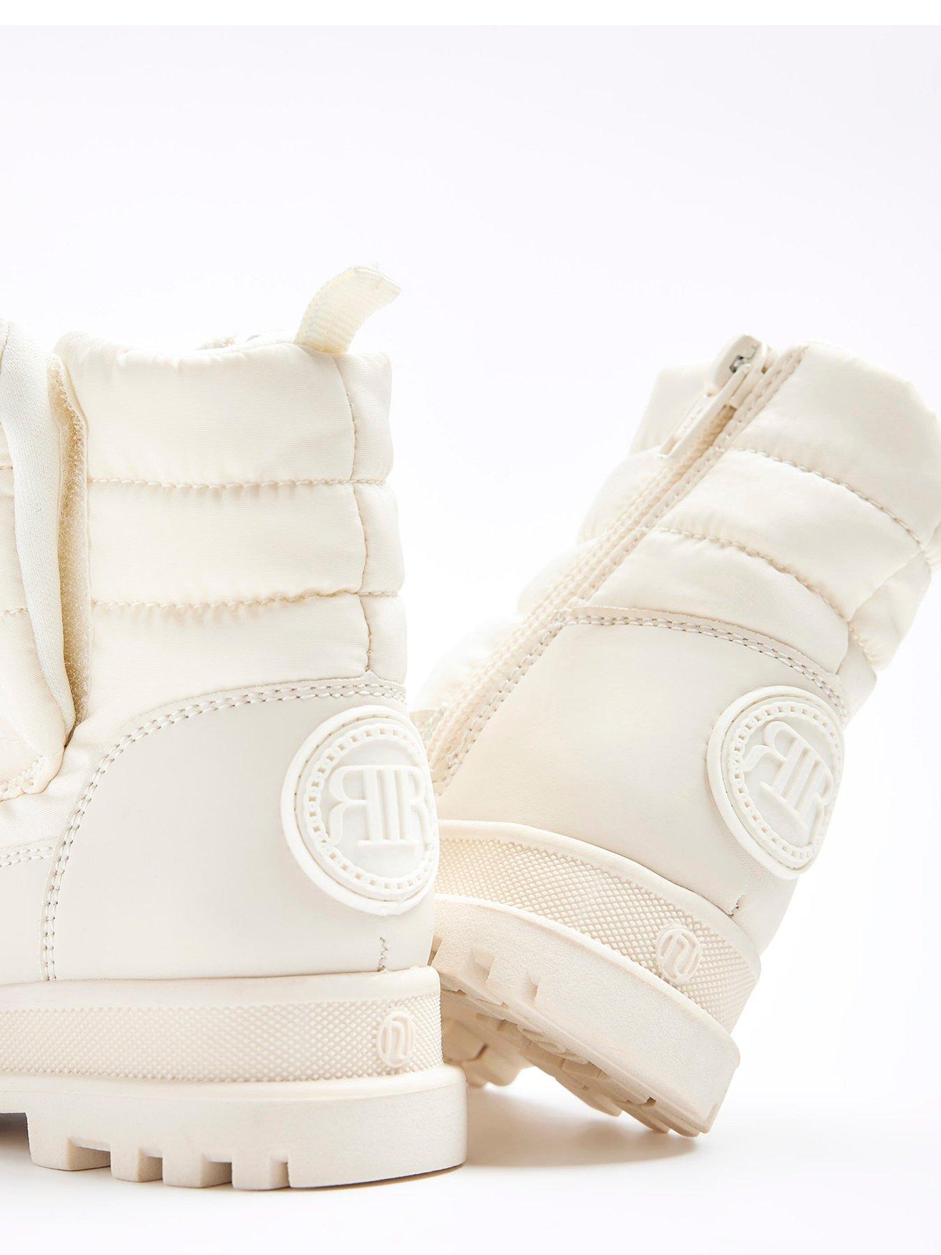 River Island Mini Girls Padded Boots Cream Very