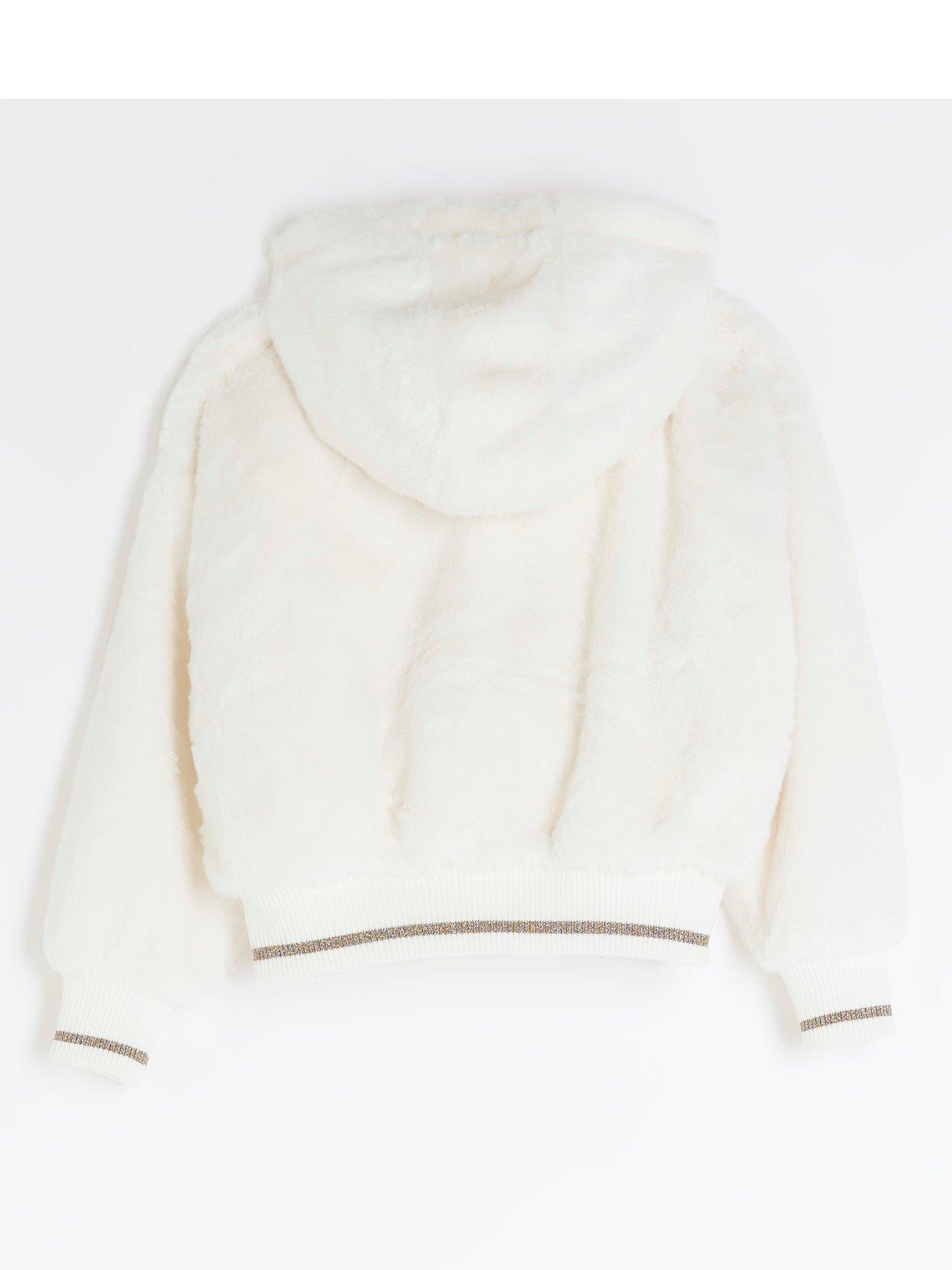 Faux fur clearance hoodie with zip