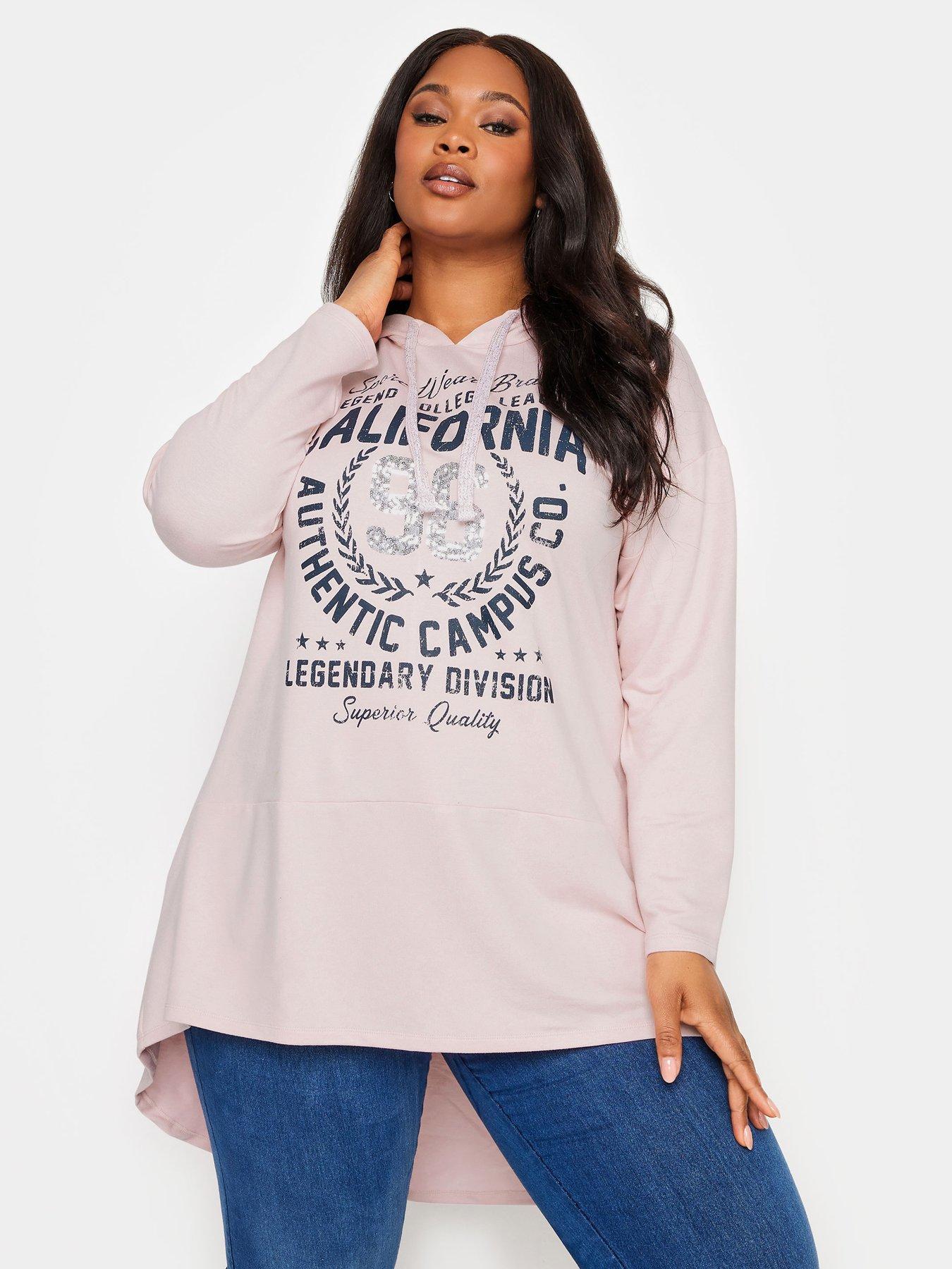 Pink hooded sweatshirt clearance womens