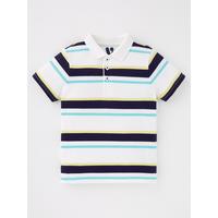 Mini V by Very Boys Summer Stripe Short Sleeve Polo Shirt - Multi ...