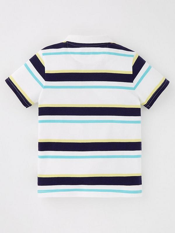 Mini V by Very Boys Summer Stripe Short Sleeve Polo Shirt - Multi ...