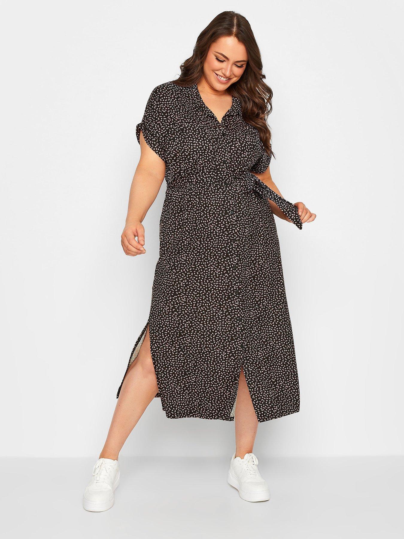 YOURS Curve Plus Size Black Textured Tunic Shirt