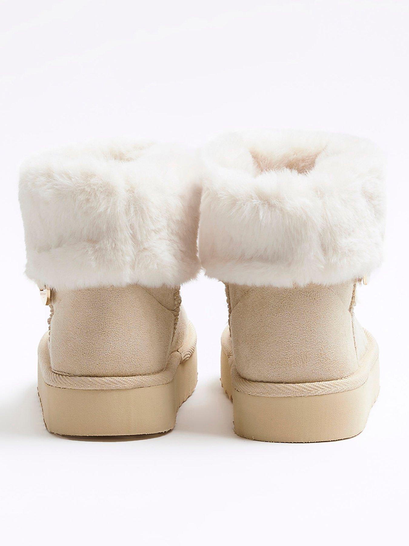 River island faux discount fur lined boots