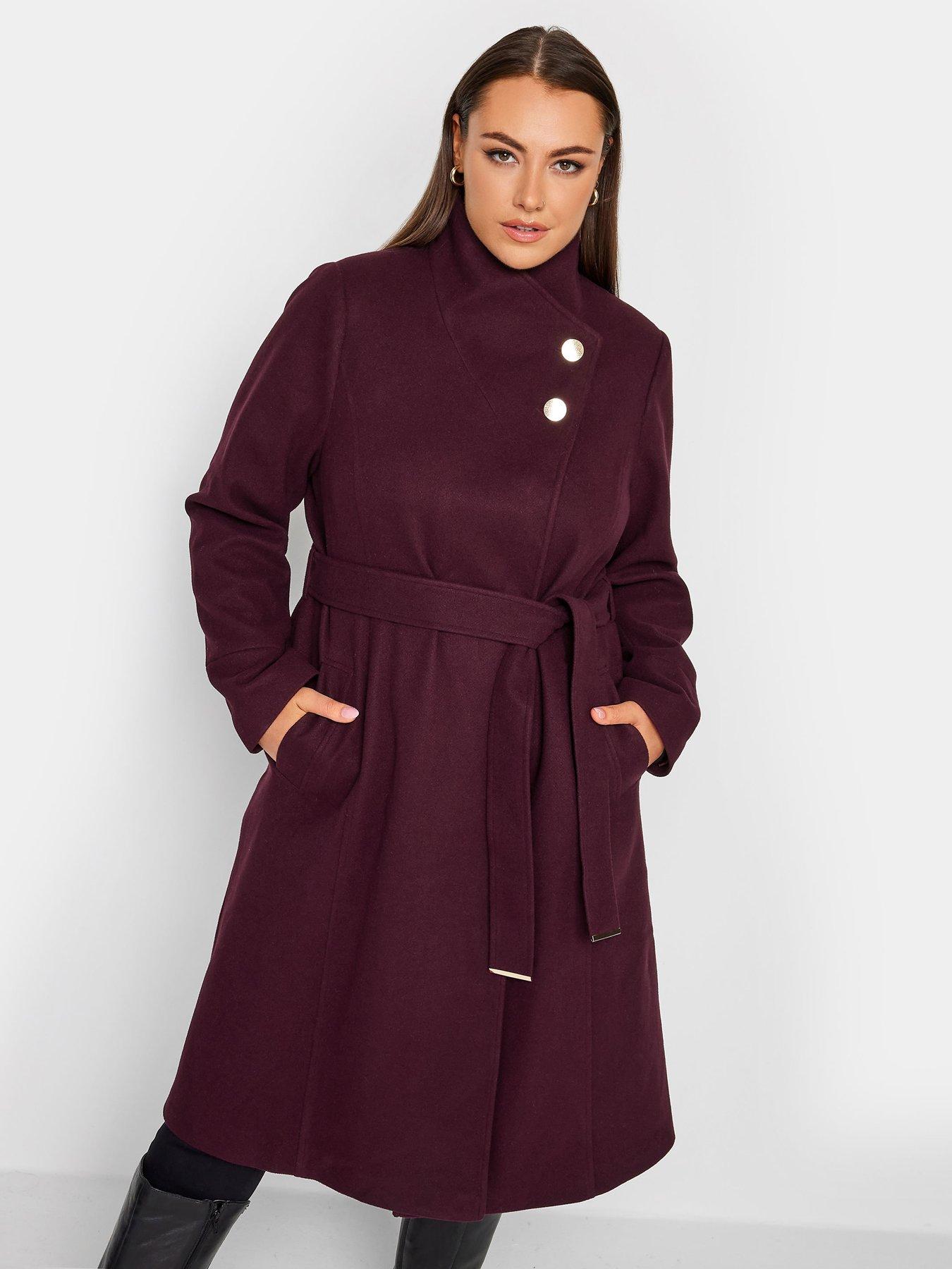 Yours Belted Military Coat Berry very