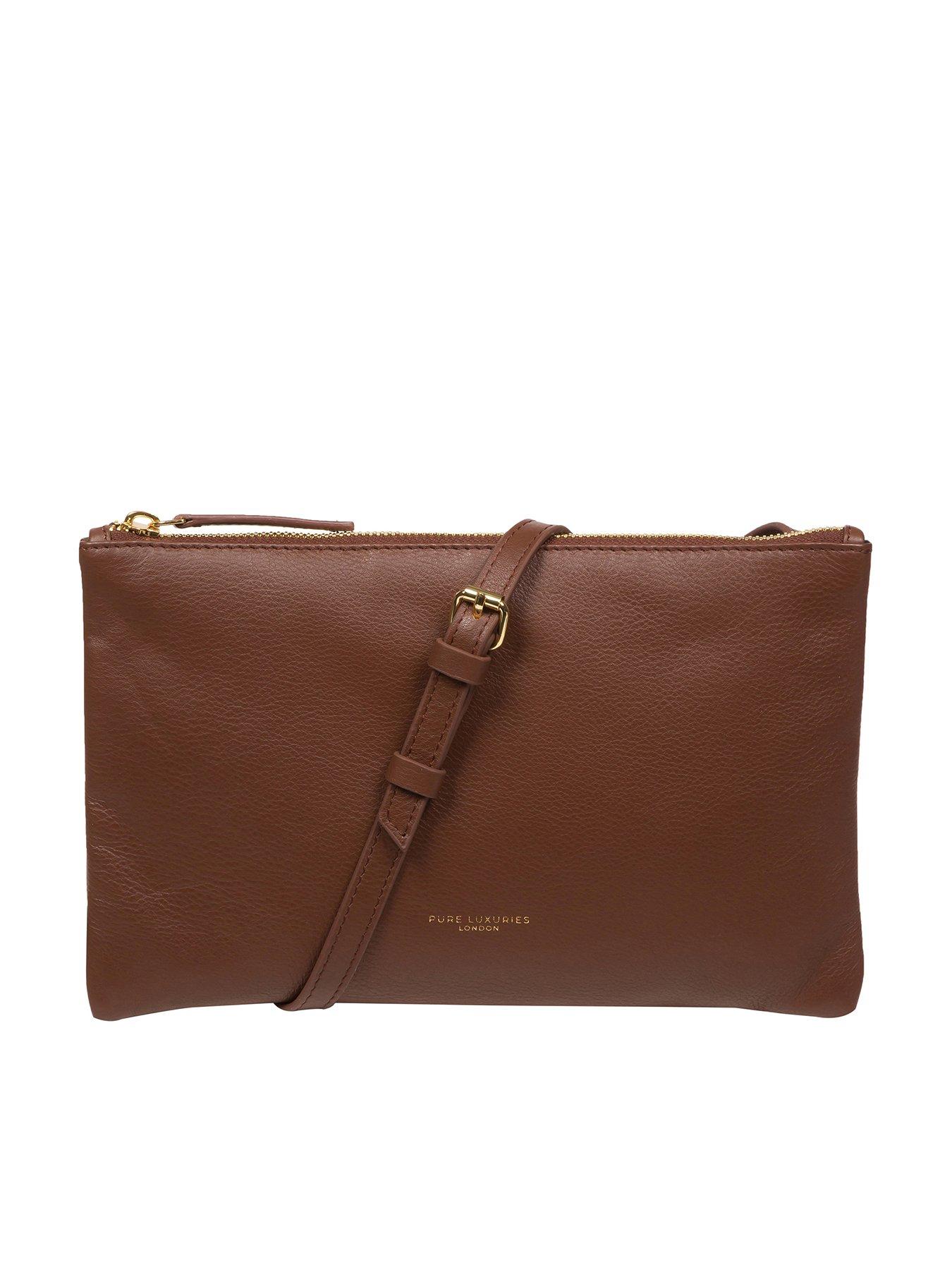 Dark tan cheap clutch bag