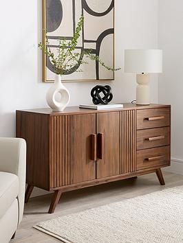 Product photograph of Very Home Misha 2 Door 3 Drawer Sideboard - Oak from very.co.uk