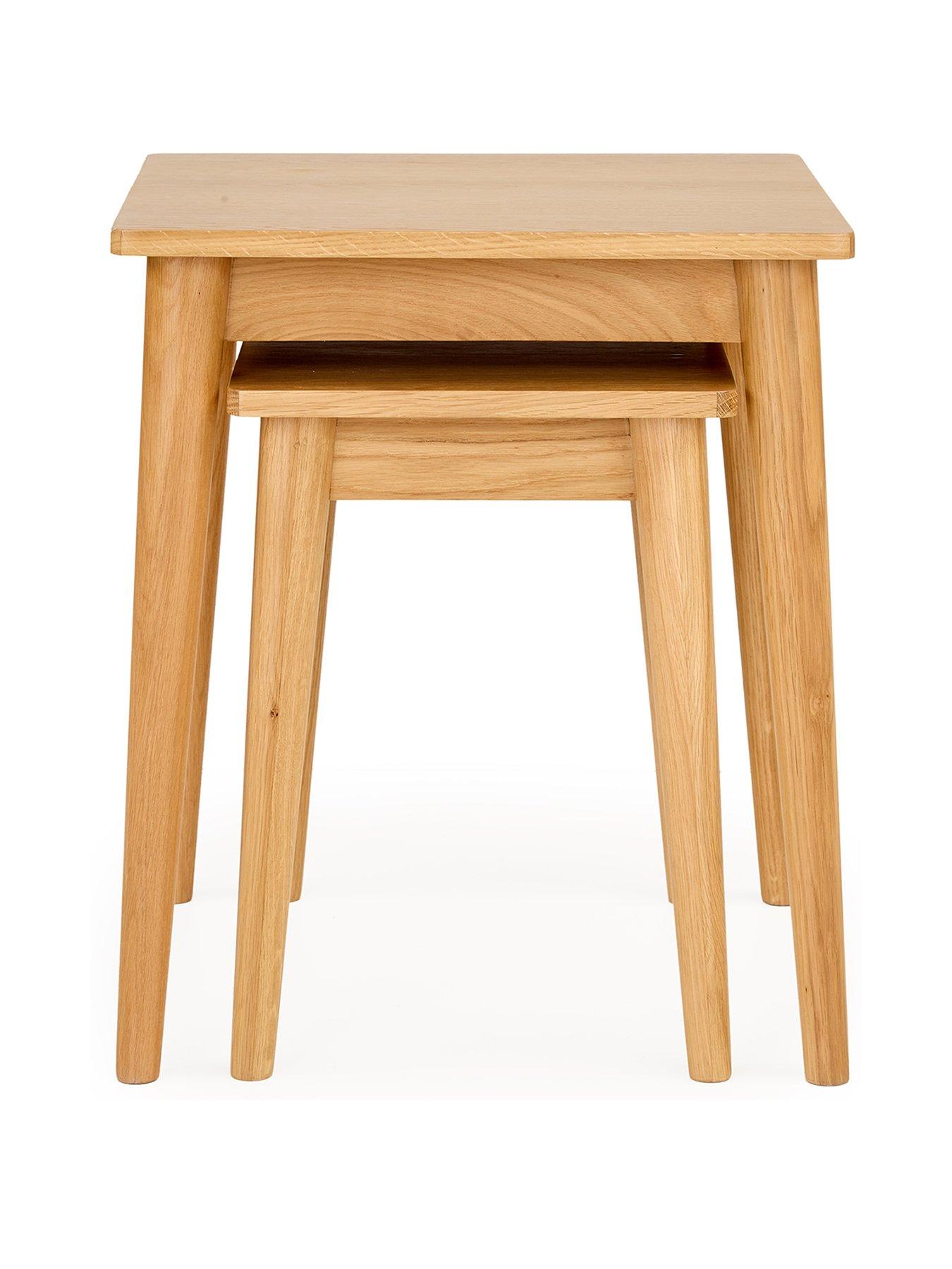 Image 2 of 6 of Very Home Sumati Ready Assembled Nest of&nbsp;2&nbsp;Tables - Oak - contains Solid Wood