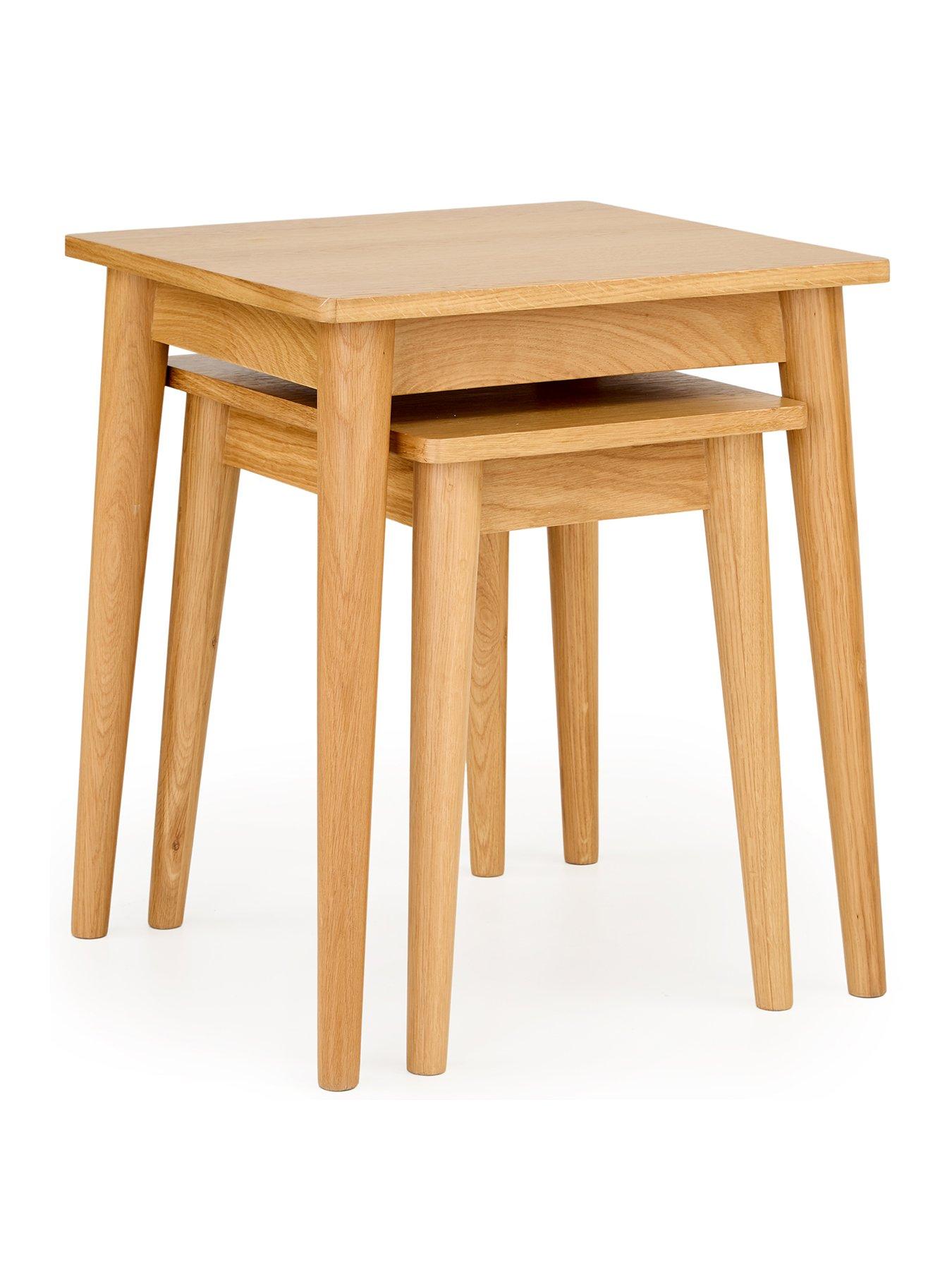 Image 3 of 6 of Very Home Sumati Ready Assembled Nest of&nbsp;2&nbsp;Tables - Oak - contains Solid Wood