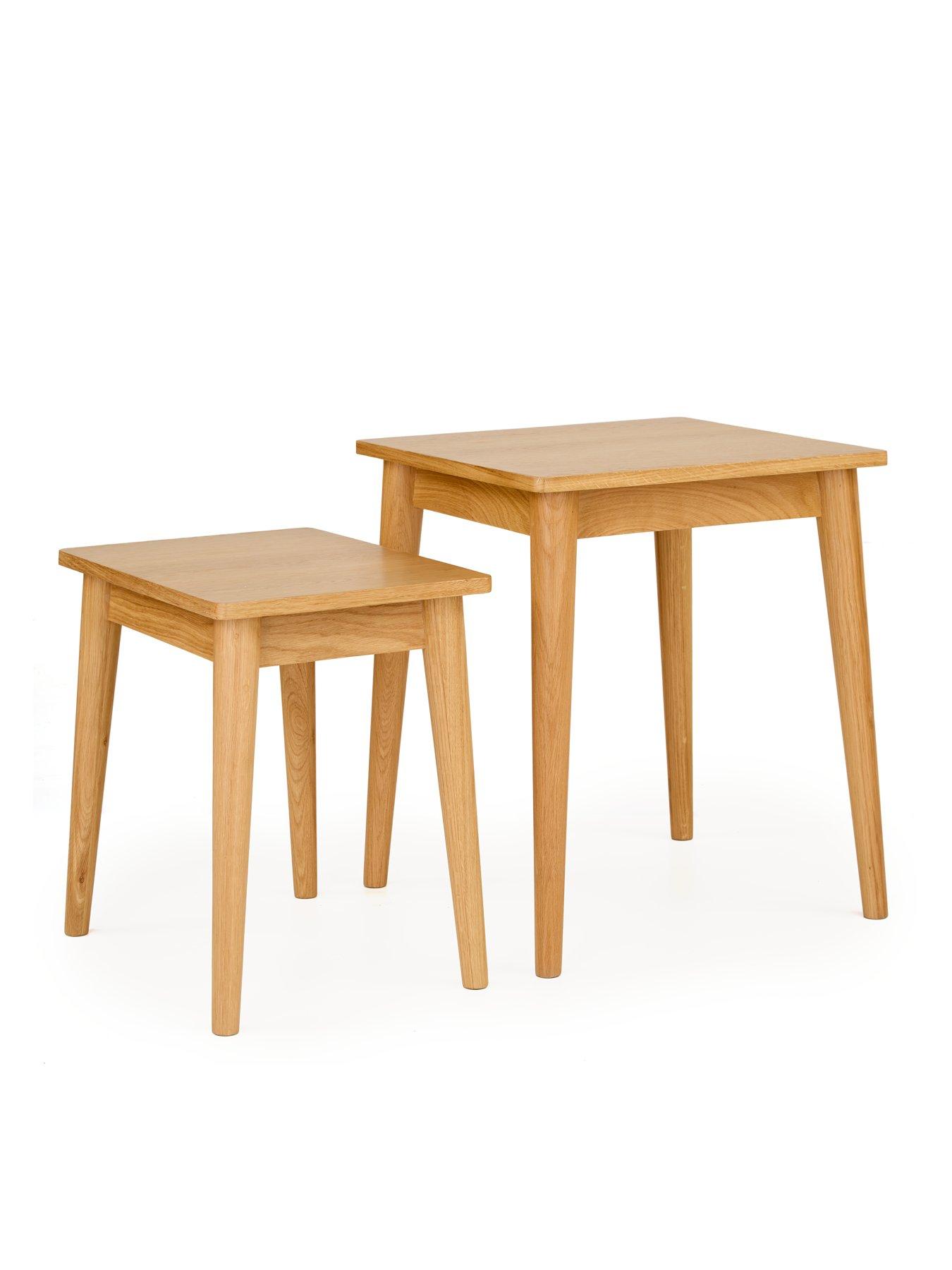 Image 4 of 6 of Very Home Sumati Ready Assembled Nest of&nbsp;2&nbsp;Tables - Oak - contains Solid Wood