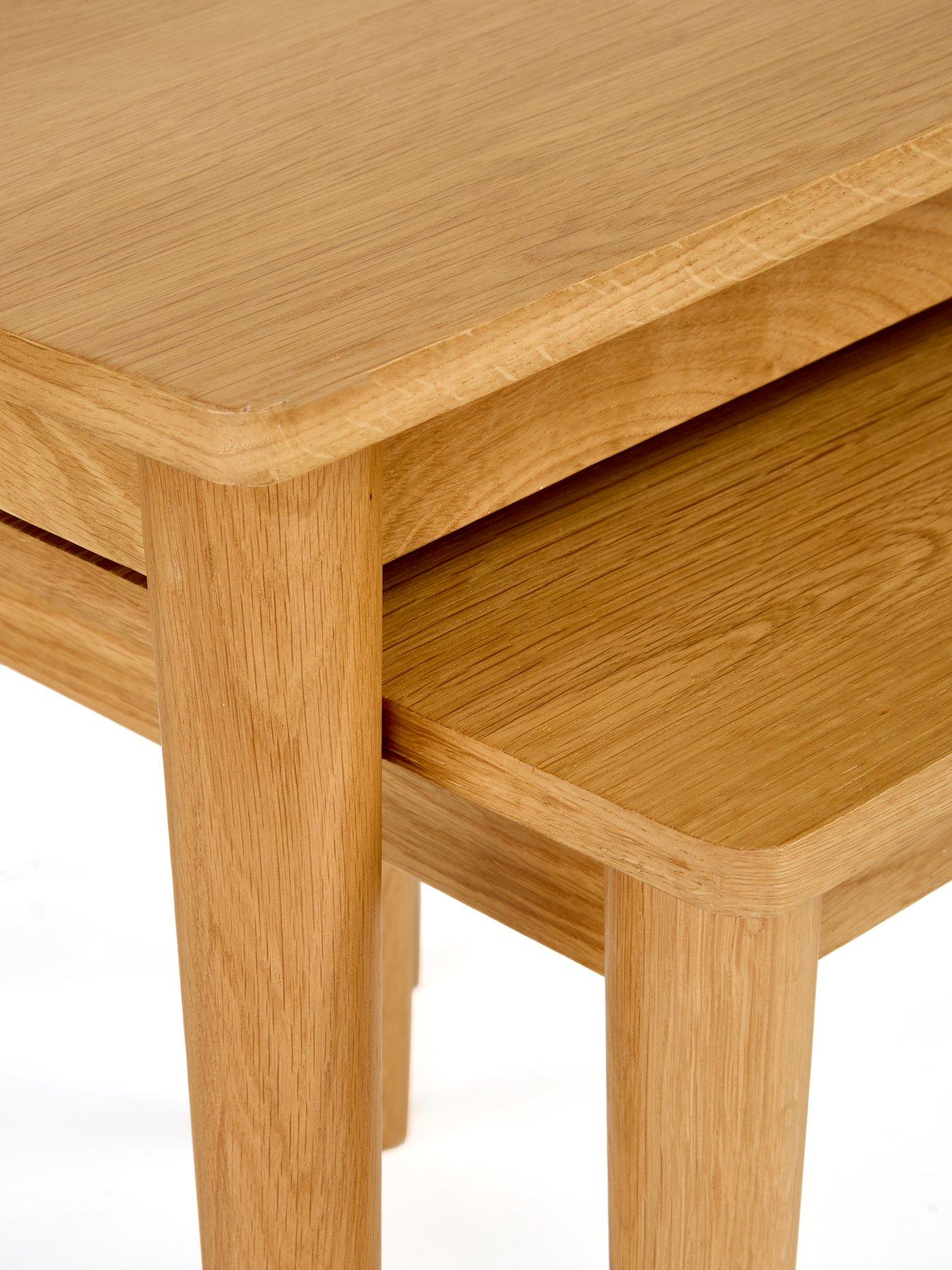 Image 6 of 6 of Very Home Sumati Ready Assembled Nest of&nbsp;2&nbsp;Tables - Oak - contains Solid Wood