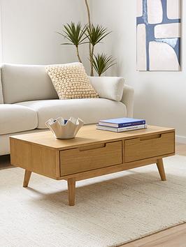 Product photograph of Very Home Sumati 2 Drawer Coffee Table - Oak from very.co.uk