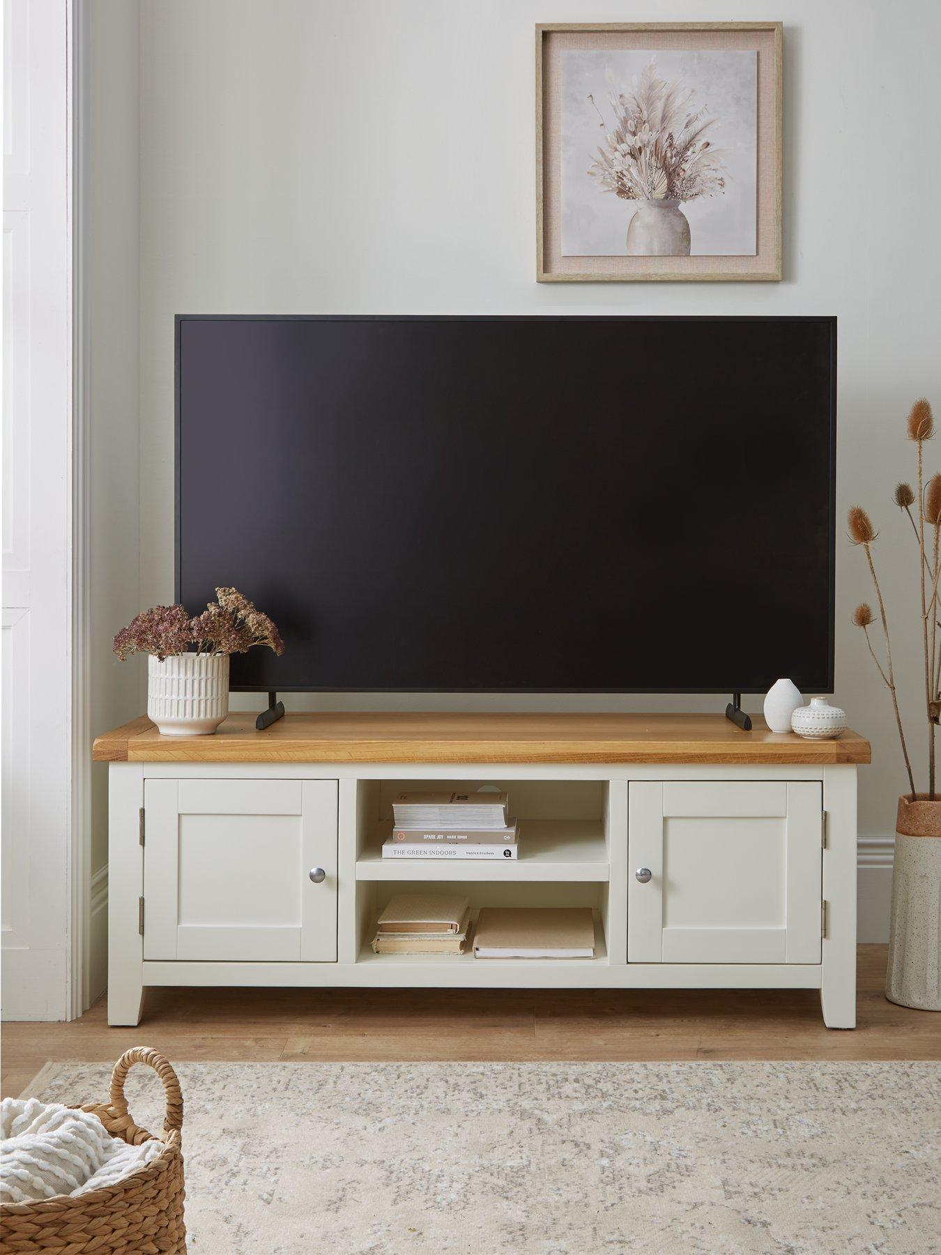 undefined Hamilton Ready Assembled 2 Door TV Unit - fits up to 50 inch TV - contains Solid Wood