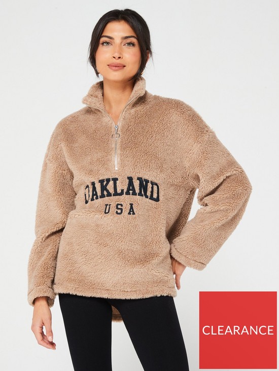 front image of v-by-very-oakland-graphic-fleece-beige