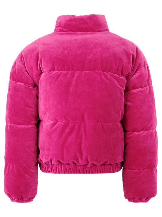 back image of juicy-couture-girls-velour-padded-jacket-pink