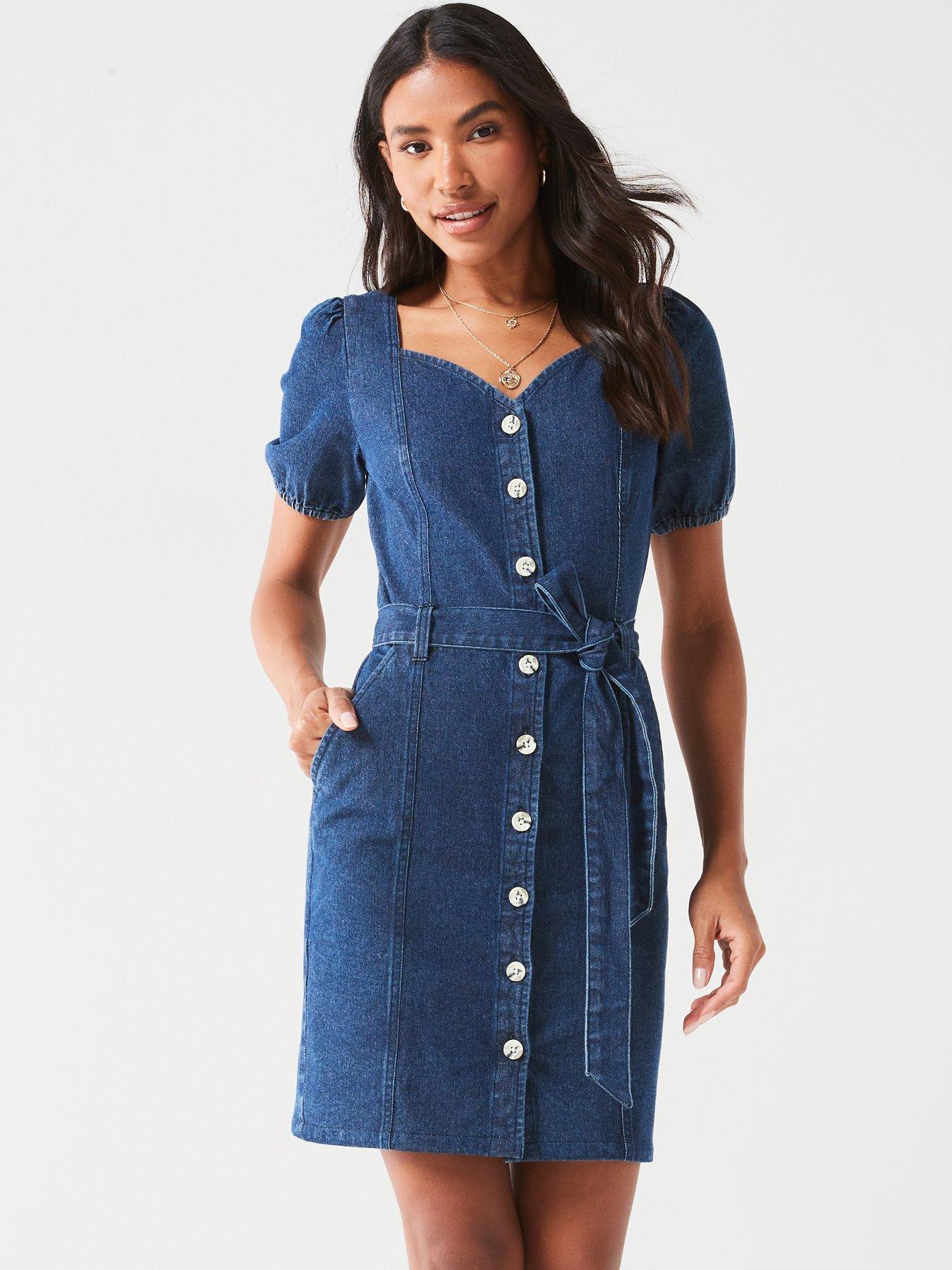 Belted Denim Mini Dress