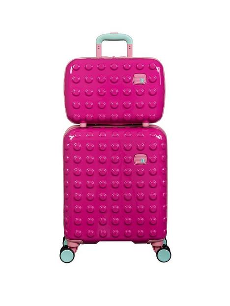 it-luggage-bobble-bloc-raspberry-rose-kiddies-suitcase-set