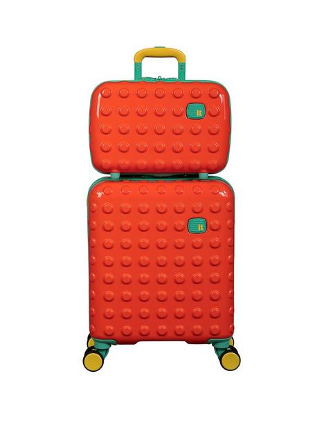 it-luggage-bobble-bloc-vibrant-orange-kiddies-suitcase-set