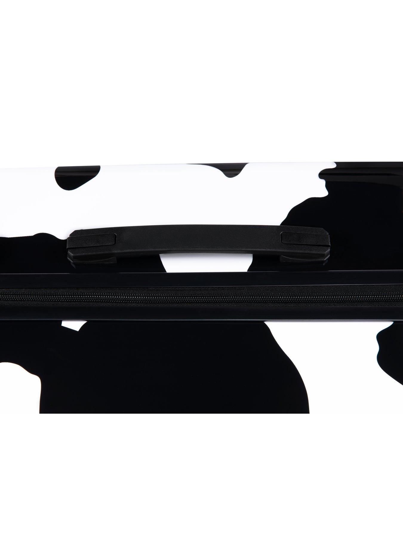 Image 3 of 7 of it Luggage Sheen Moo Cow Black/White Medium Suitcase with TSA Lock