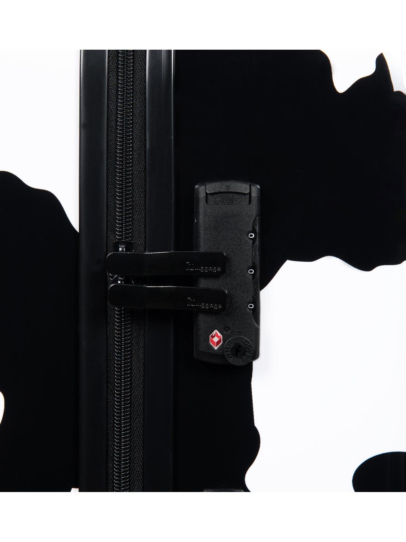 Image 6 of 7 of it Luggage Sheen Moo Cow Black/White Medium Suitcase with TSA Lock