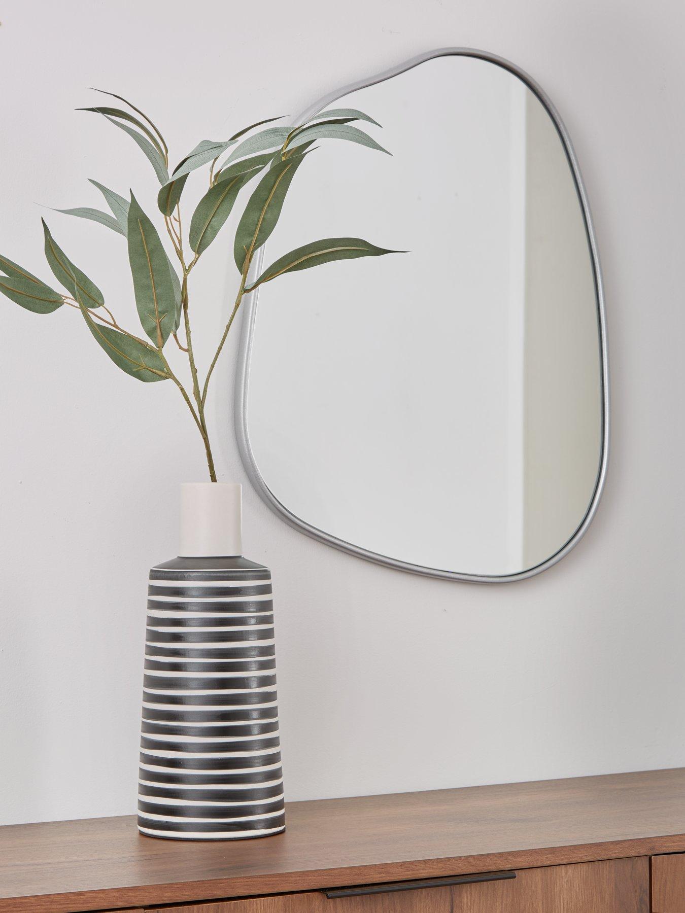 Product photograph of Very Home Black Pond Mirror - Silver 44x55cm from very.co.uk