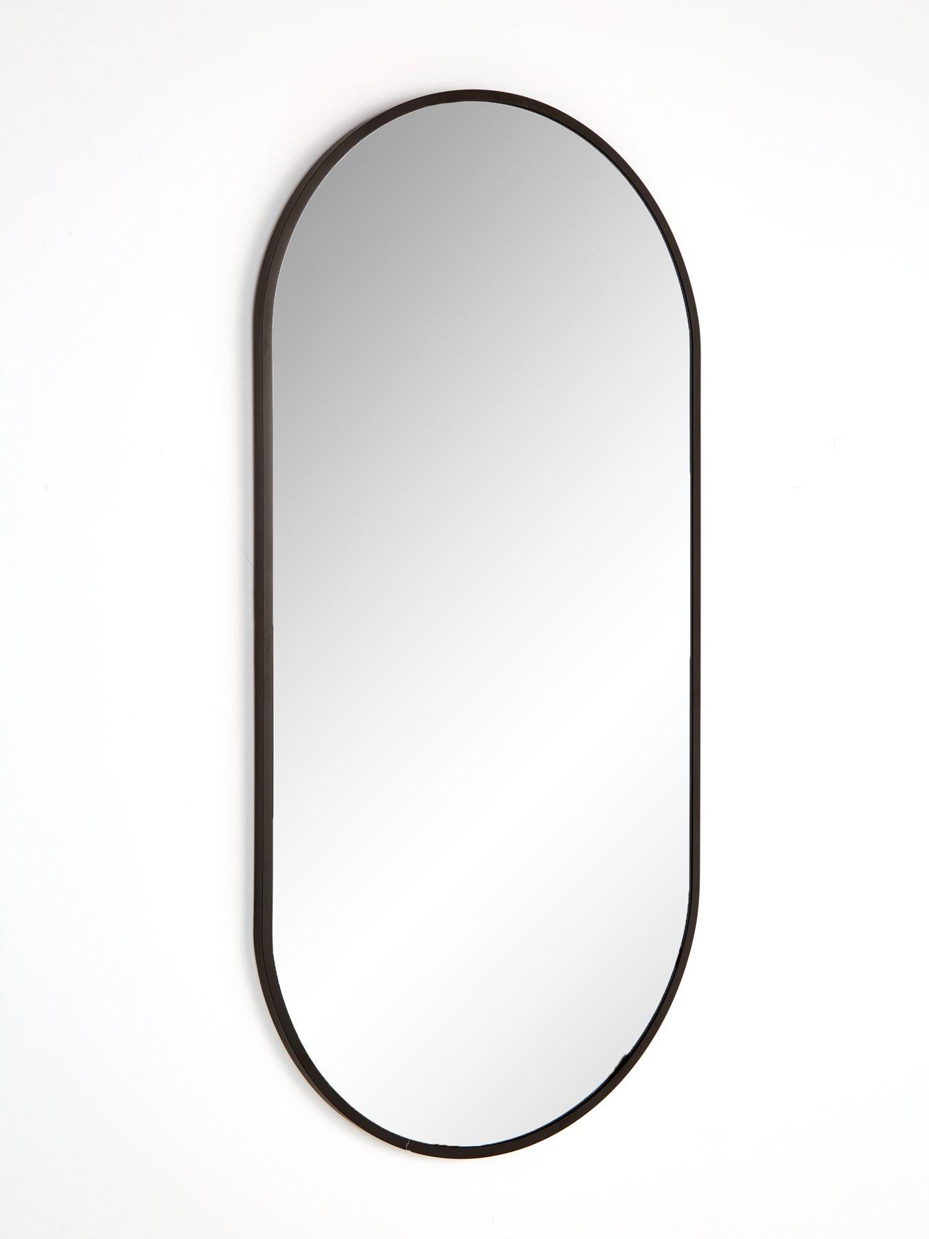 Image 3 of 6 of The Very Collection Cagli Oval Mirror - Black 40x80cm