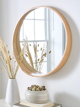 Product photograph of Very Home Cesa Round Natural Mirror from very.co.uk