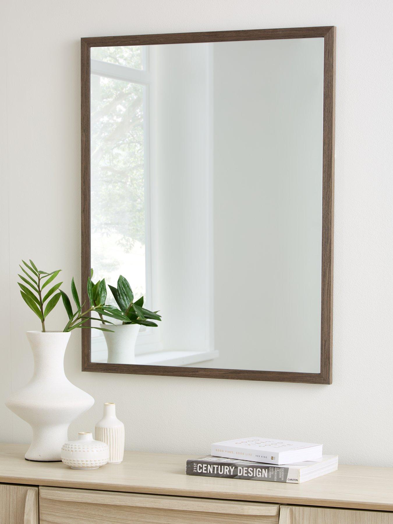 Product photograph of Everyday Square Basic Mirror - Wood 71x56cm from very.co.uk