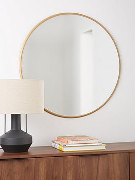 Product photograph of Very Home Abano Large Round Mirror - Gold from very.co.uk
