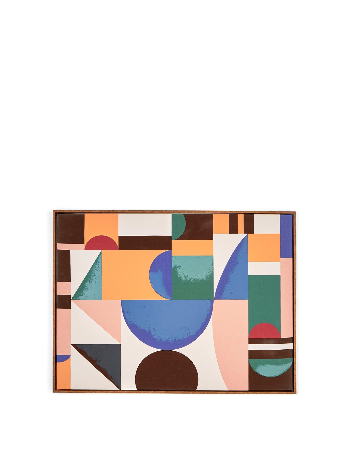 Image 2 of 6 of Very Home Multi Abstract Framed Printed Canvas with Hand Paint 60x80cm