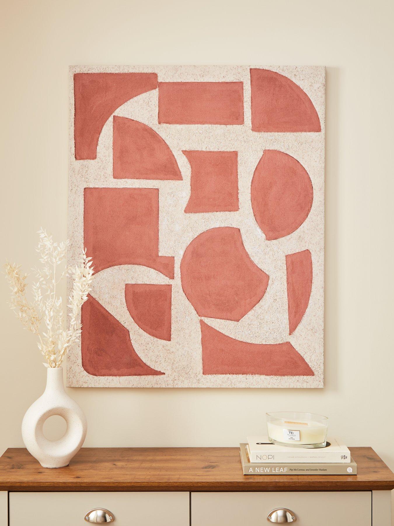 Product photograph of Very Home Abstract Printed Canvas With Hand Touch 80x100cm from very.co.uk