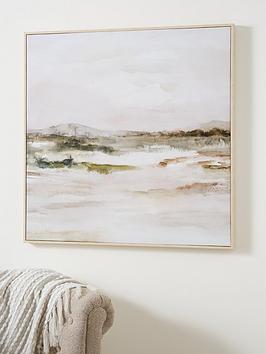 Product photograph of Very Home Green Landscape Framed Printed Canvas from very.co.uk