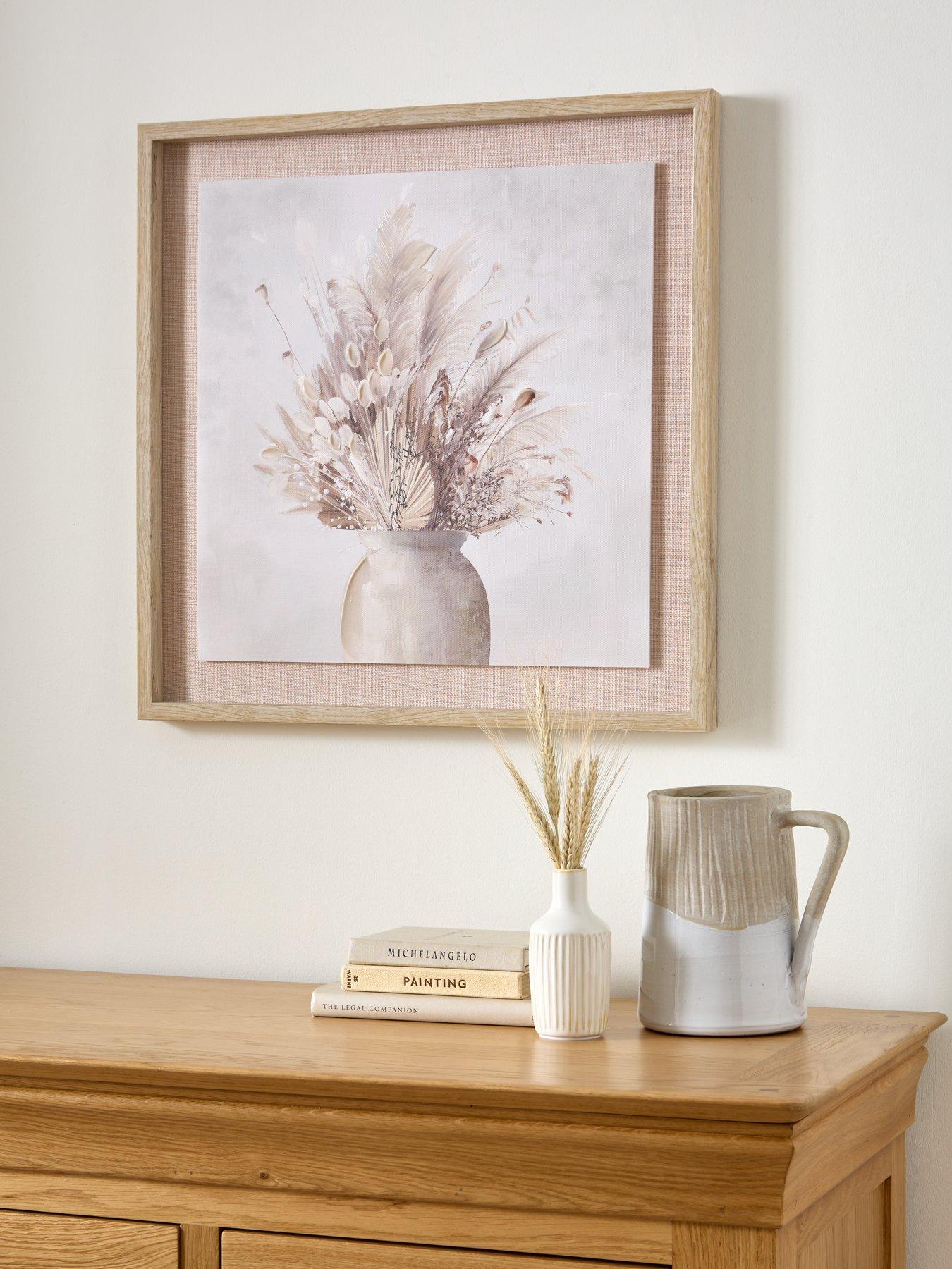 Product photograph of Very Home Dried Botanicals In Vase Printed Canvas 50x50cm from very.co.uk