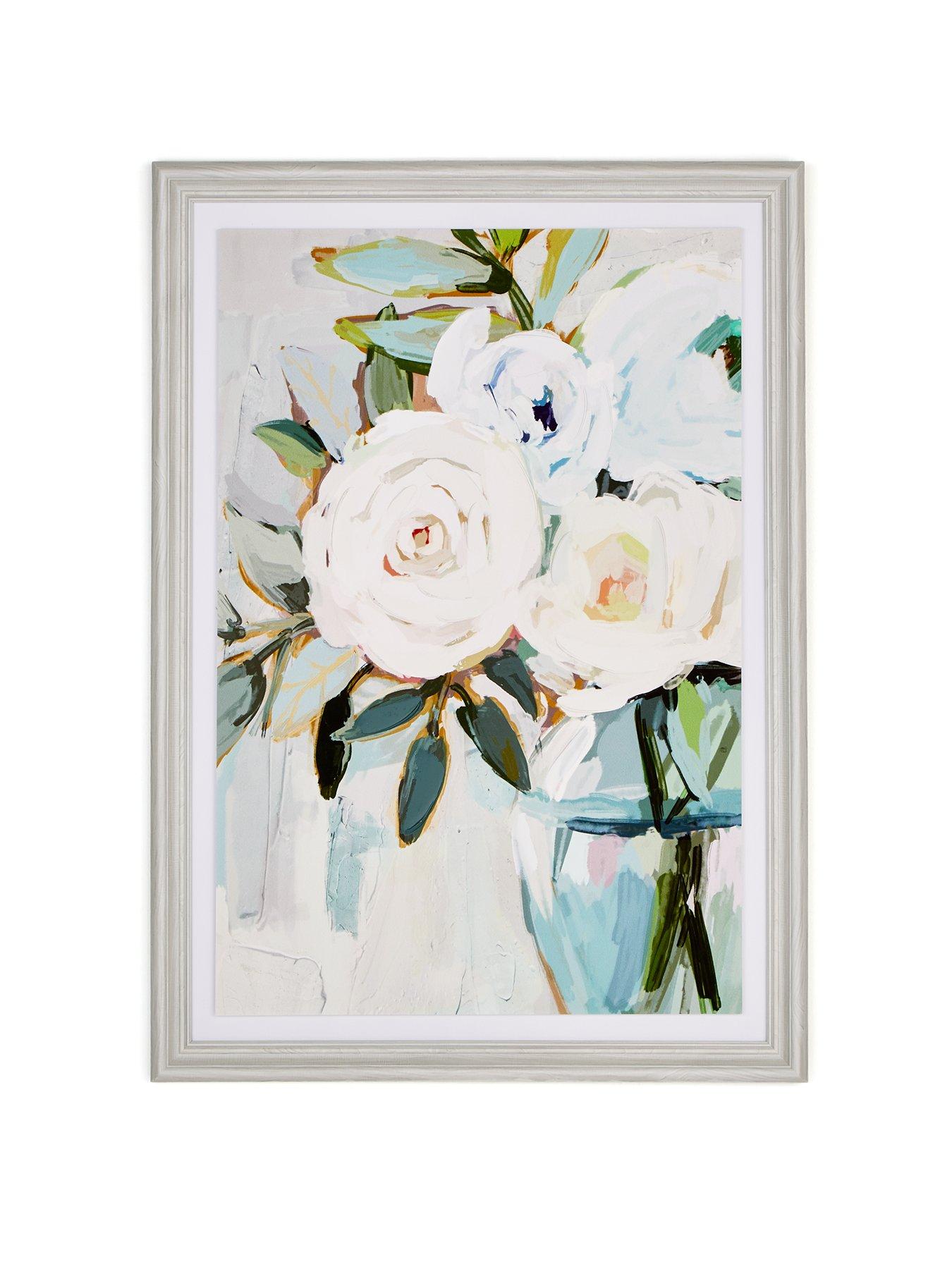Image 2 of 6 of The Very Collection White Flower Framed Print 50x70cm