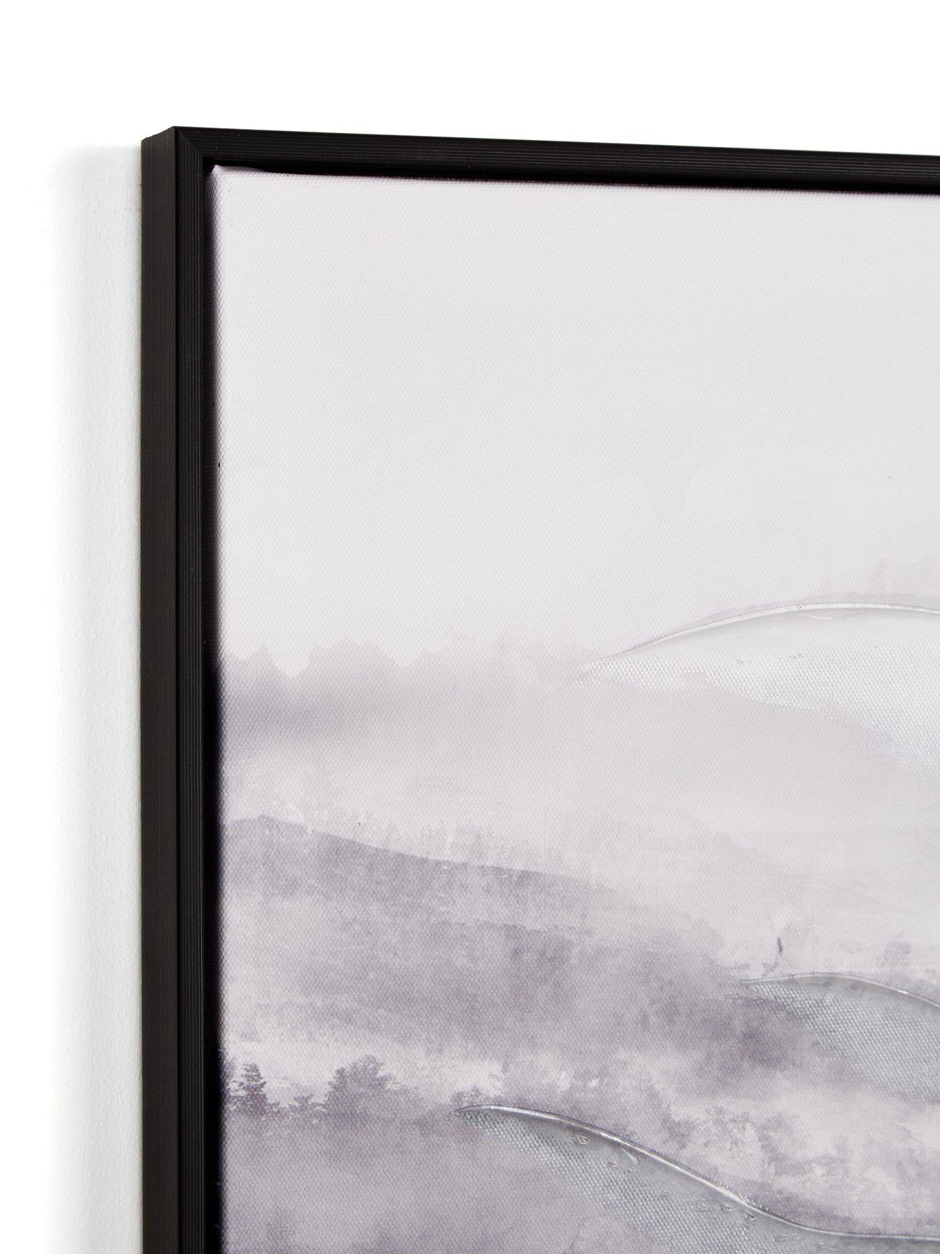 Image 4 of 6 of Very Home Dark Smoke Landscape Framed Printed Canvas 80x80cm