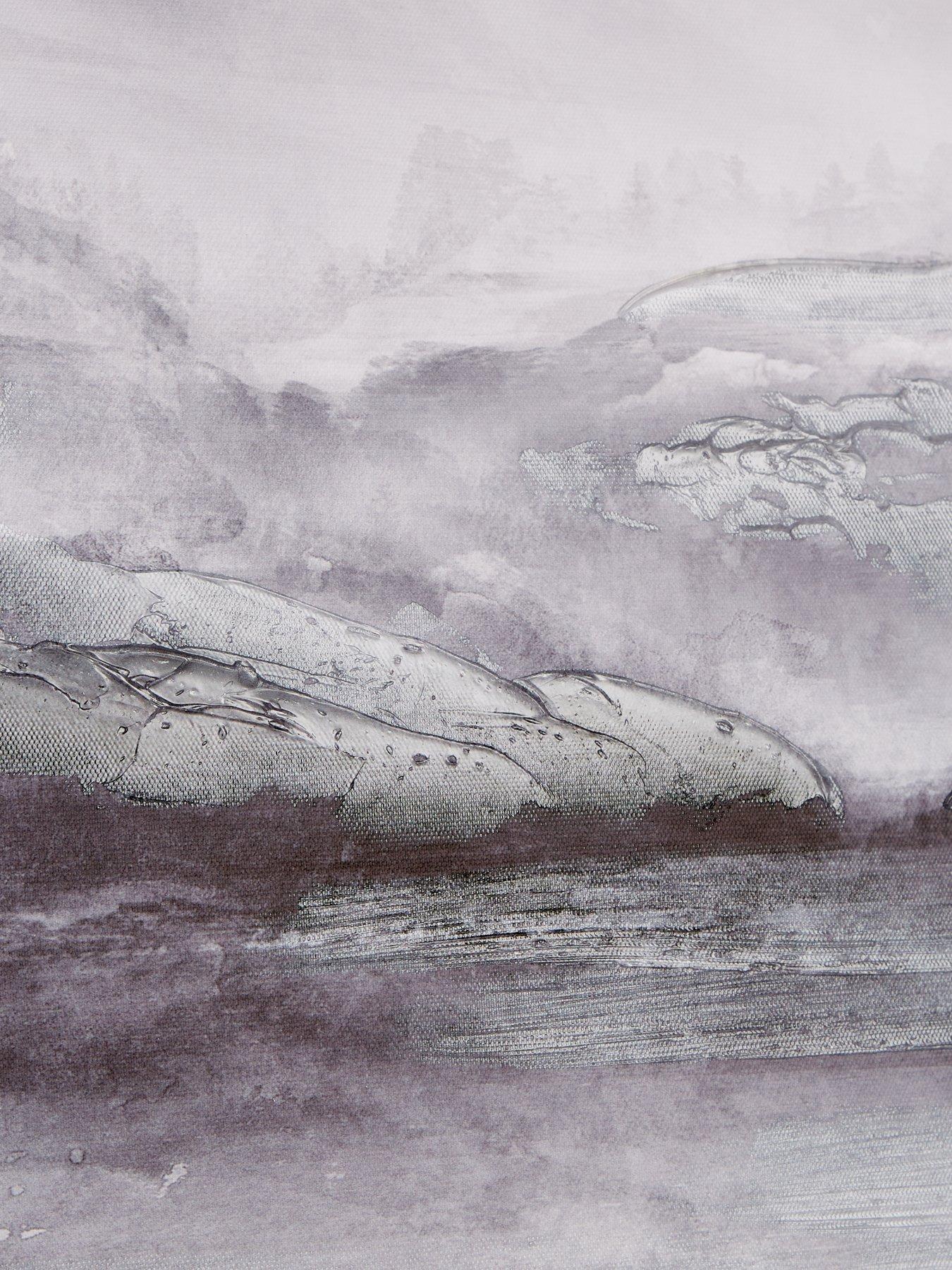 Image 5 of 6 of Very Home Dark Smoke Landscape Framed Printed Canvas 80x80cm
