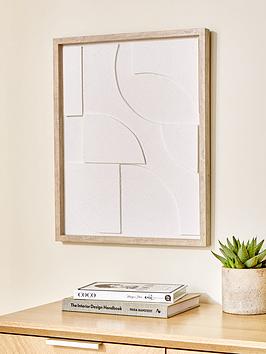 Product photograph of Very Home Abstract White Shape Framed Art With Hand-painted Details from very.co.uk