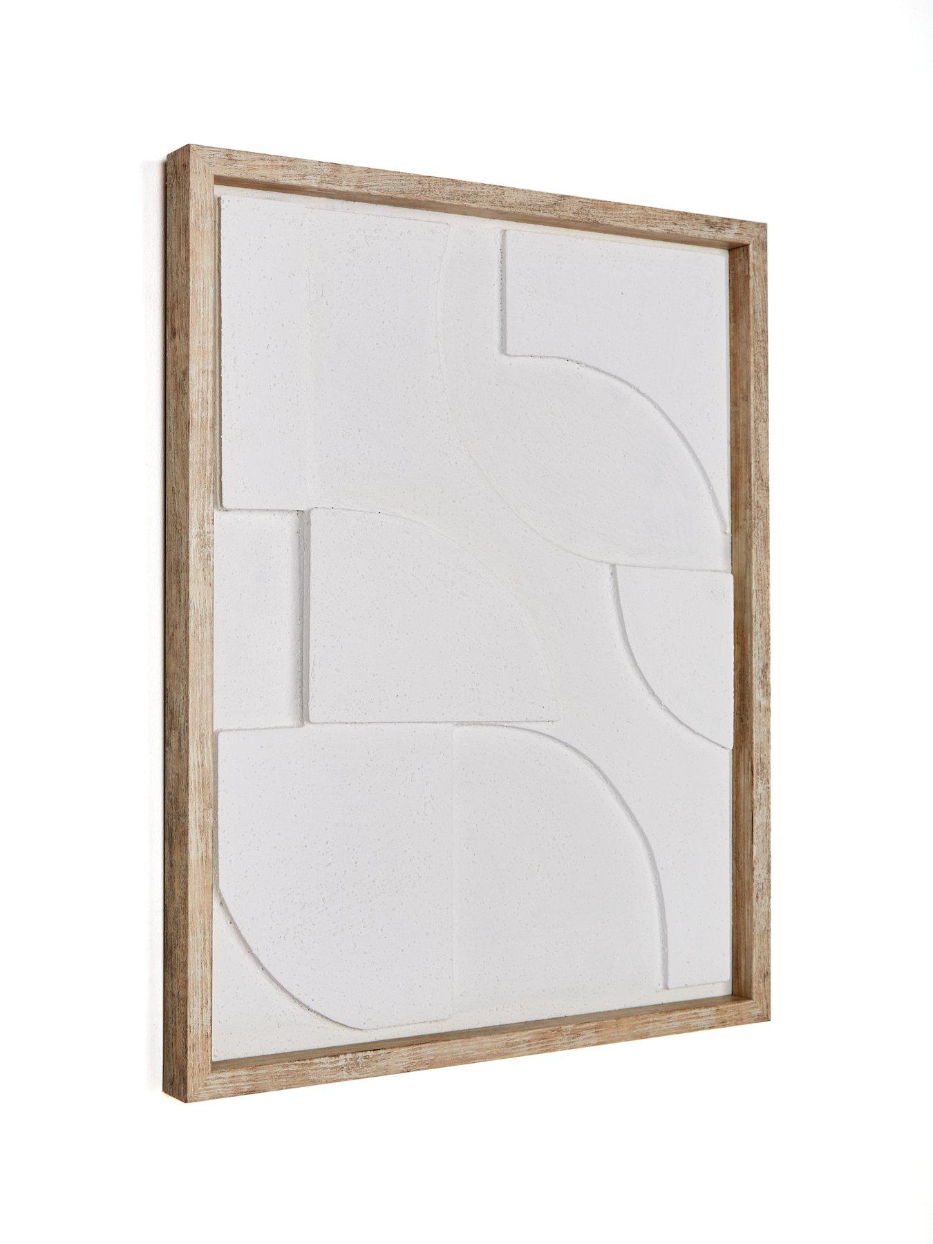 Image 3 of 6 of The Very Collection Abstract White Shape Framed Hand Paint 40x50cm