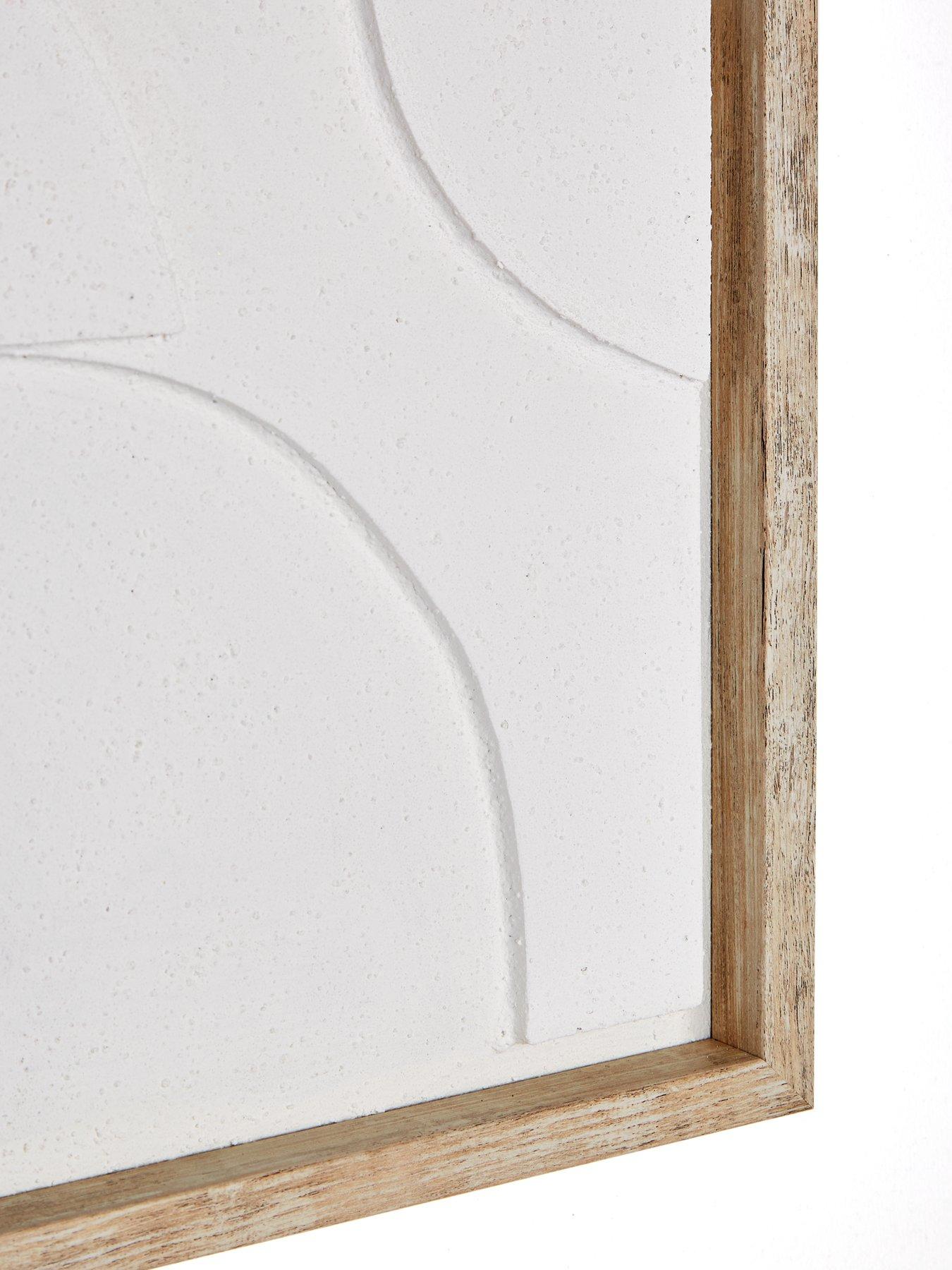 Image 6 of 6 of The Very Collection Abstract White Shape Framed Hand Paint 40x50cm