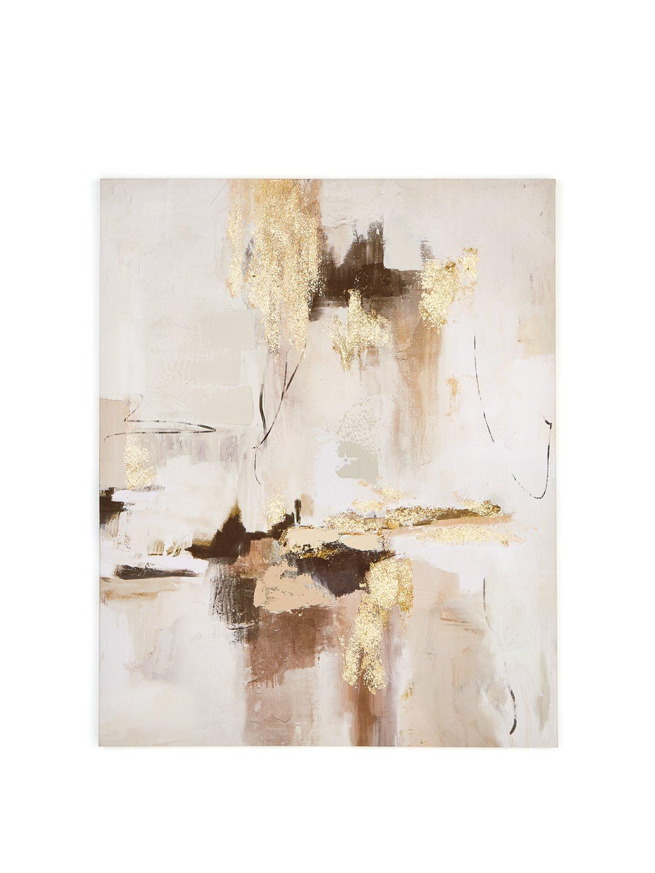Image 2 of 6 of The Very Collection Abstract Hand Paint/Gold Leaf Canvas 80x100cm