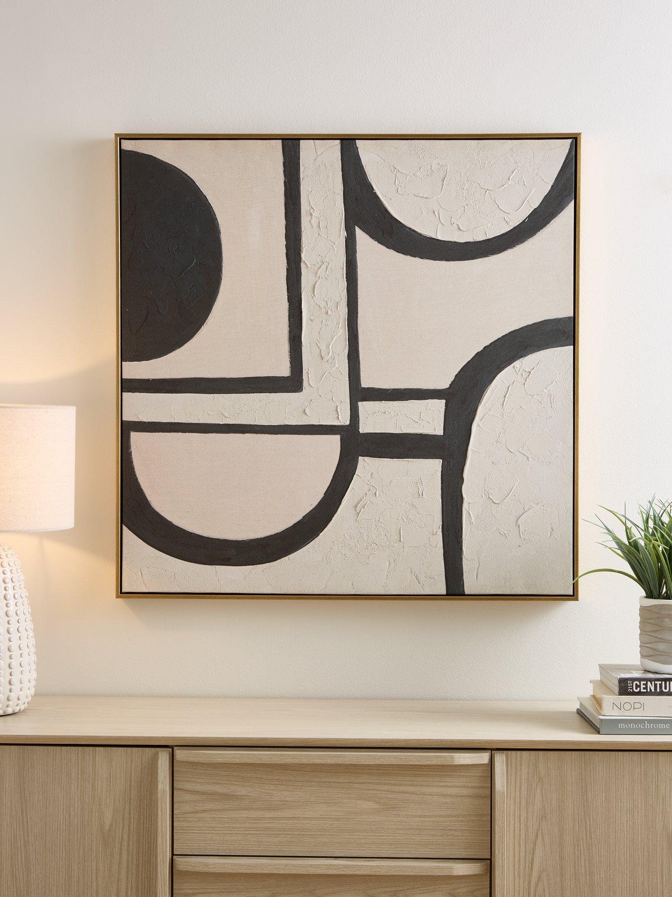 undefined Abstract Shapes Framed Printed Canvas 80x80cm