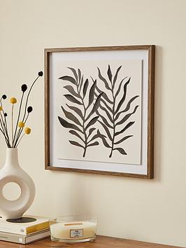 Product photograph of Very Home Botanical Black Leaf Framed Print from very.co.uk
