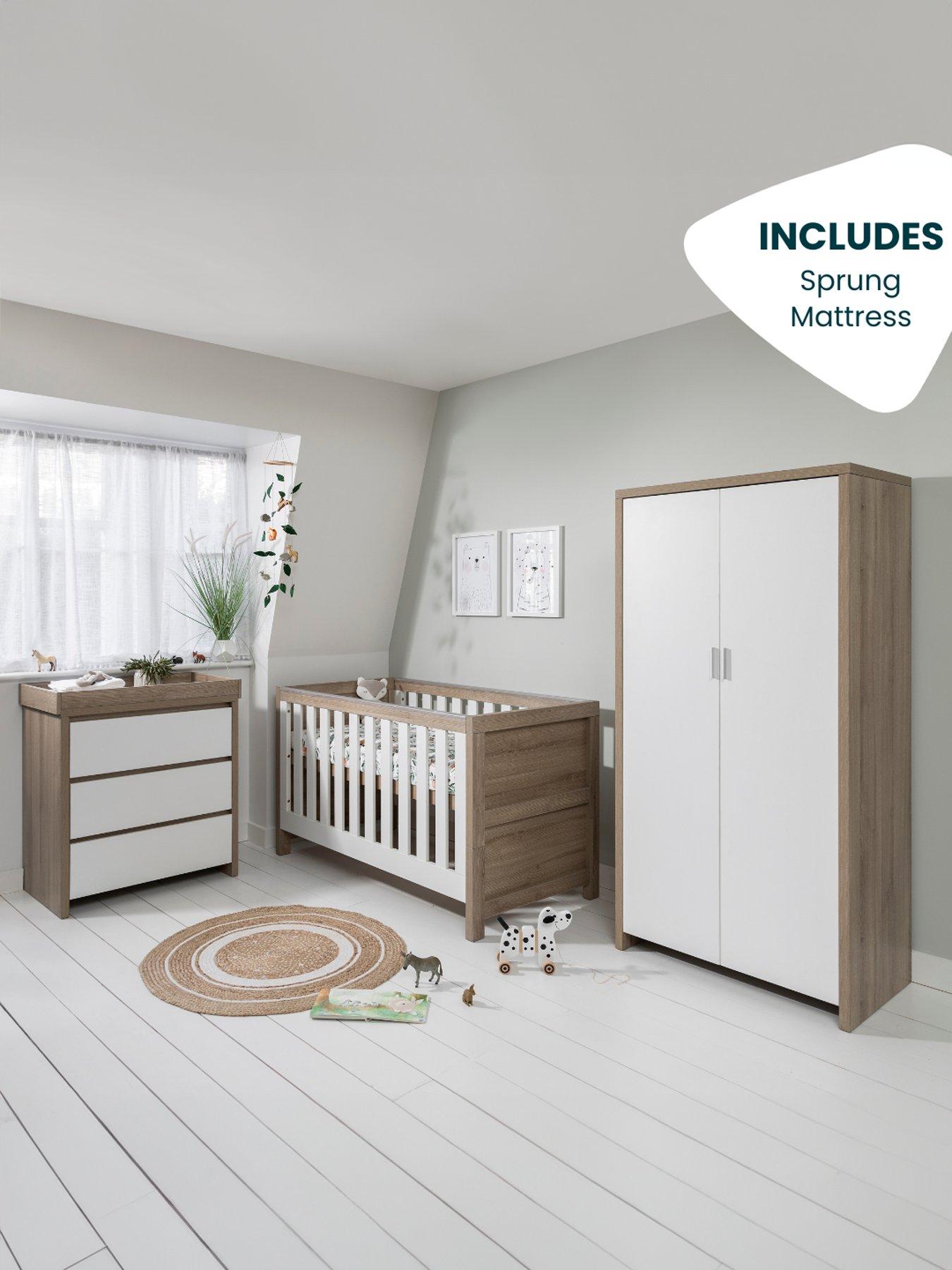 Tutti Bambini Modena 4 Piece Furniture Set White Oak Cot Bed