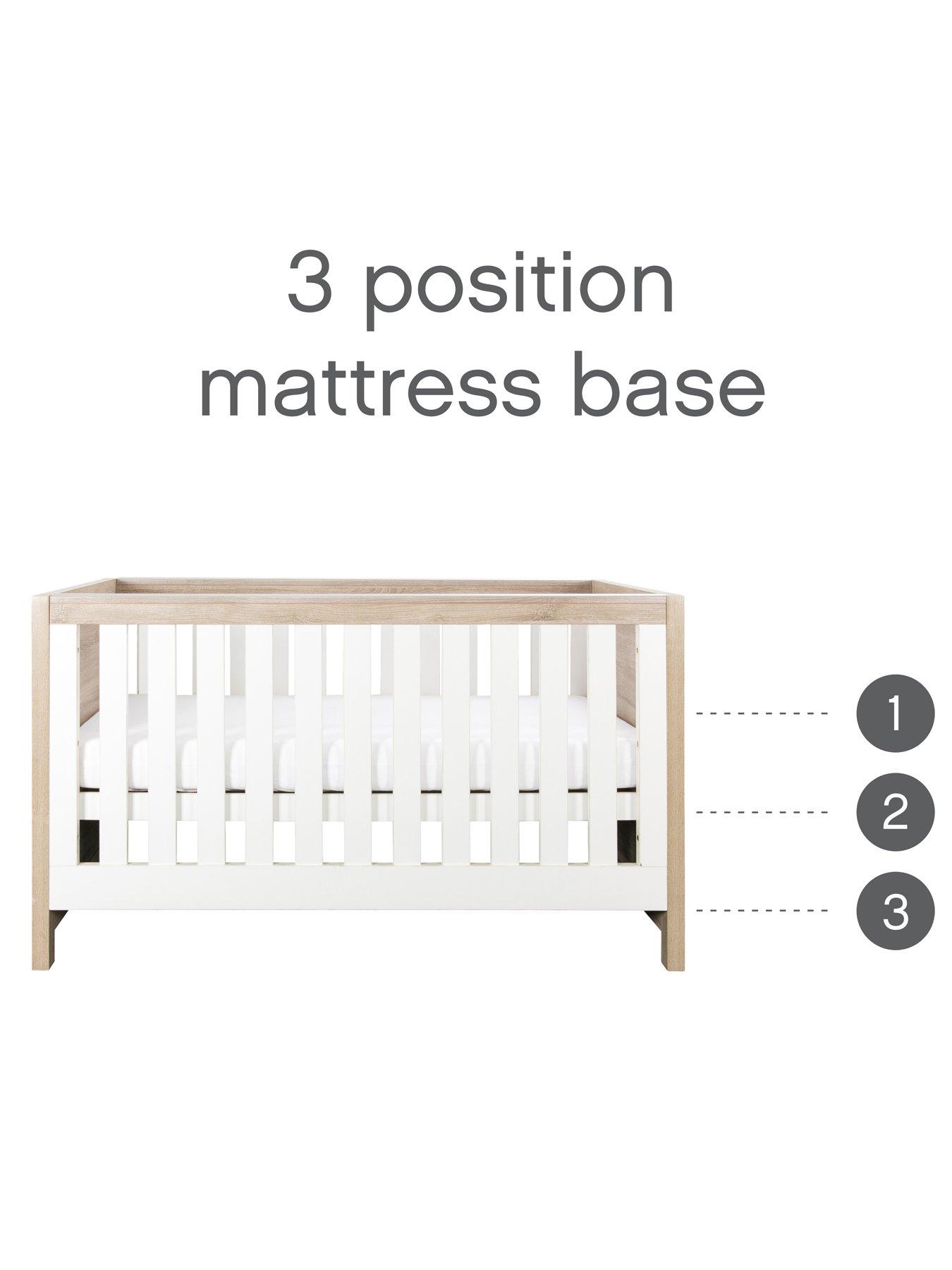 Image 5 of 7 of Tutti Bambini Modena 4 Piece Furniture Set- White/Oak (Cot Bed, Sprung Mattress, Chest Changer, Wardrobe)